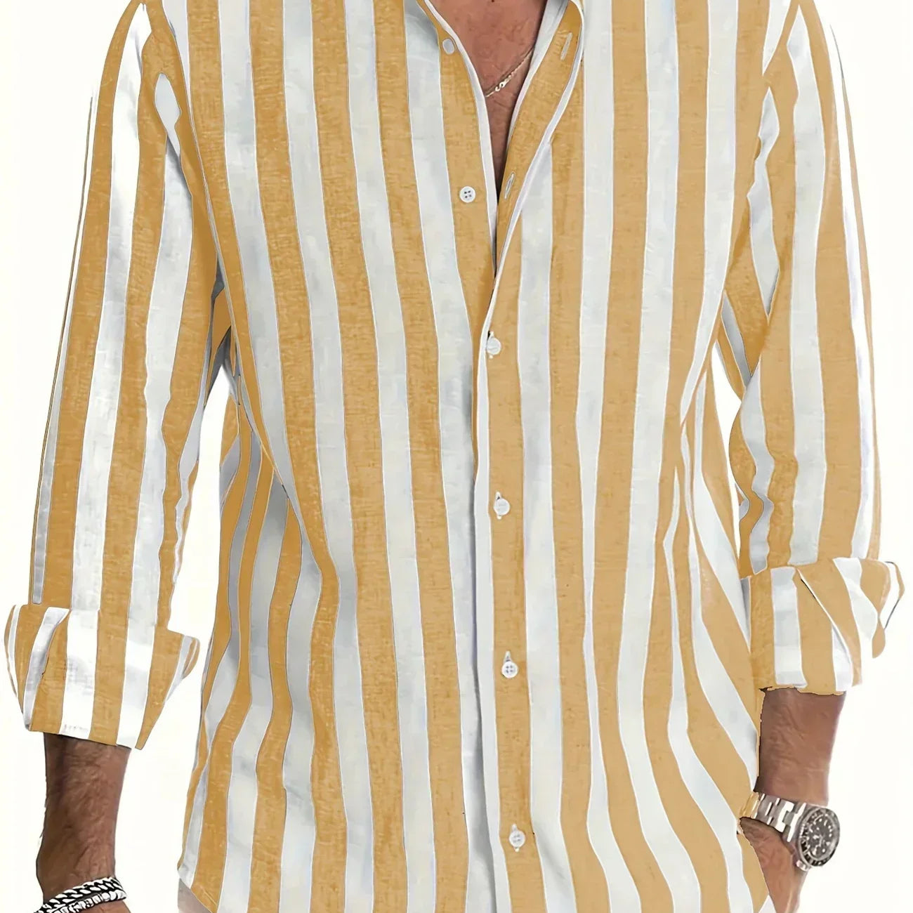 George - Camicia a Maniche Lunghe a Righe Elegante