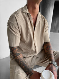 Camicia Oversize a Costine - Sambuco