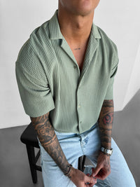 Camicia Oversize a Costine - Sambuco