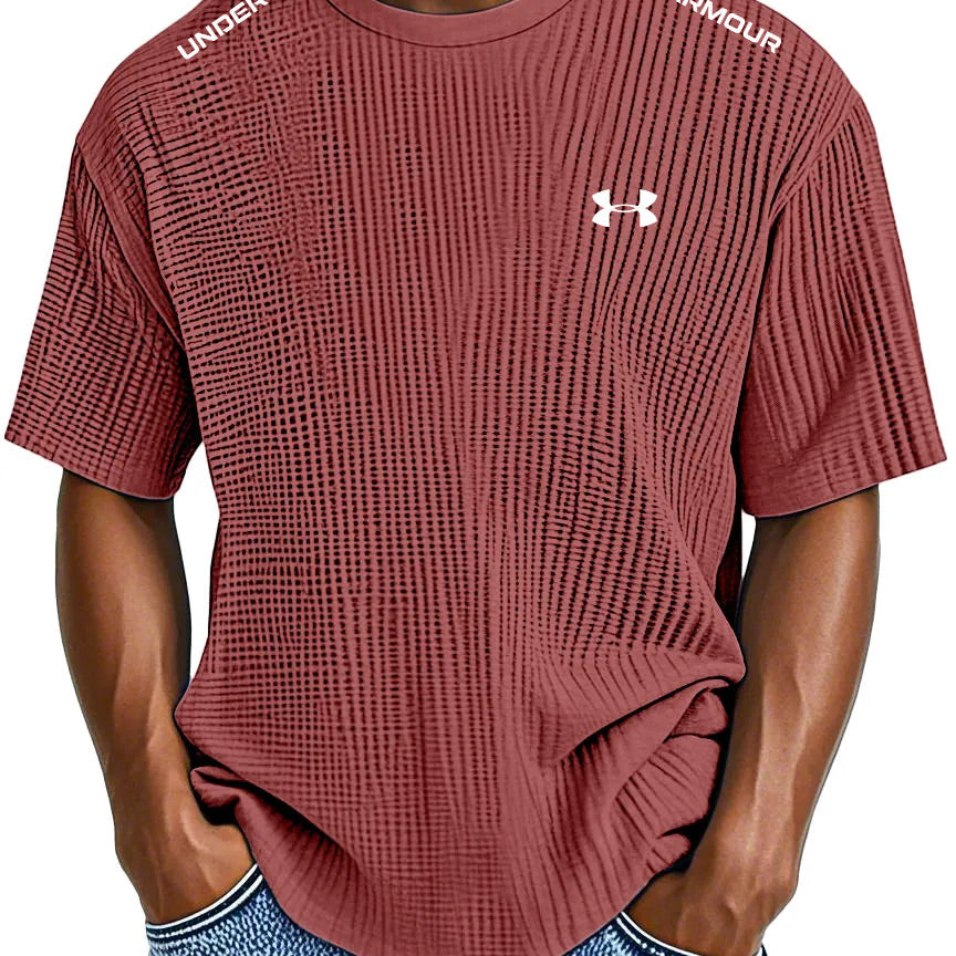 ՍΝᎠΕᏒ ΑᏒᎷОՍᏒ - T-shirt casual con scollo rotondo in rilievo