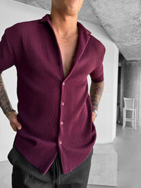 Camicia Oversize a Costine - Sambuco