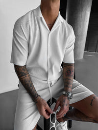 Camicia Oversize a Costine - Sambuco