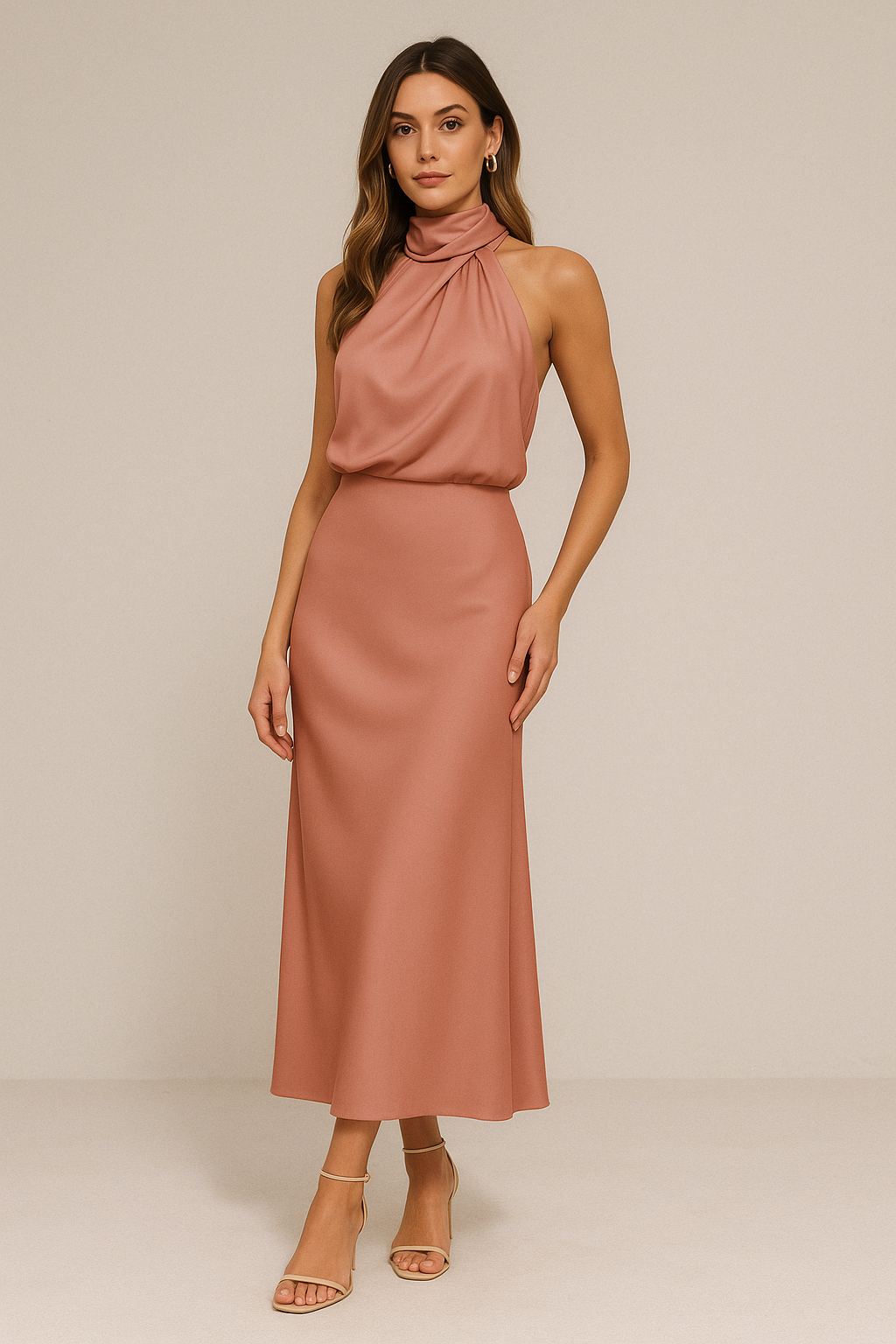 Elara™ | Abito Satinato con un Tocco di Glamour