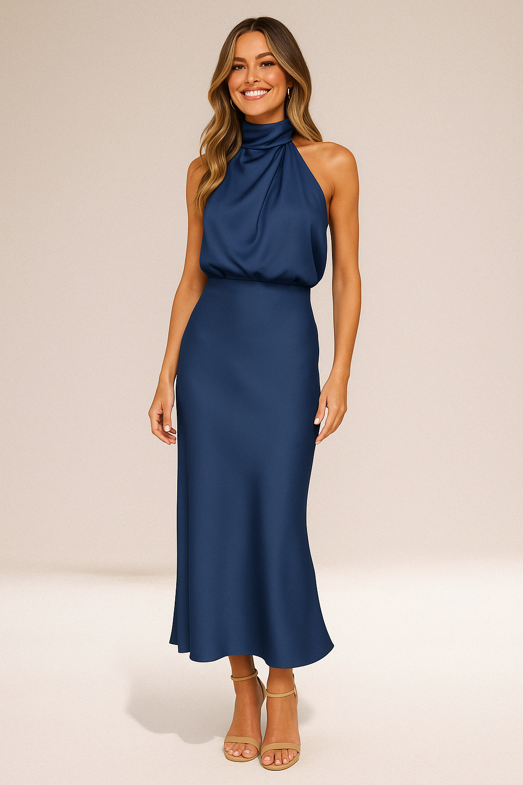 Elara™ | Abito Satinato con un Tocco di Glamour