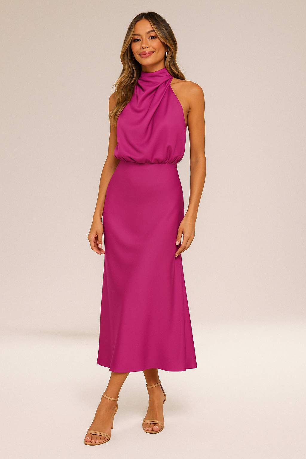 Elara™ | Abito Satinato con un Tocco di Glamour