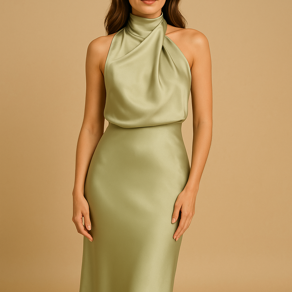 Elara™ | Abito Satinato con un Tocco di Glamour