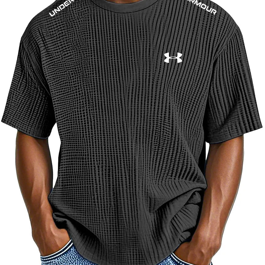 ՍΝᎠΕᏒ ΑᏒᎷОՍᏒ - T-shirt casual con scollo rotondo in rilievo